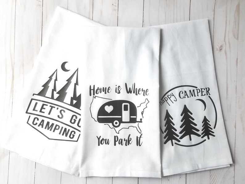 RV Camper Tea Towel Set Camping Kitchen Towel RV Tea Towel Etsy