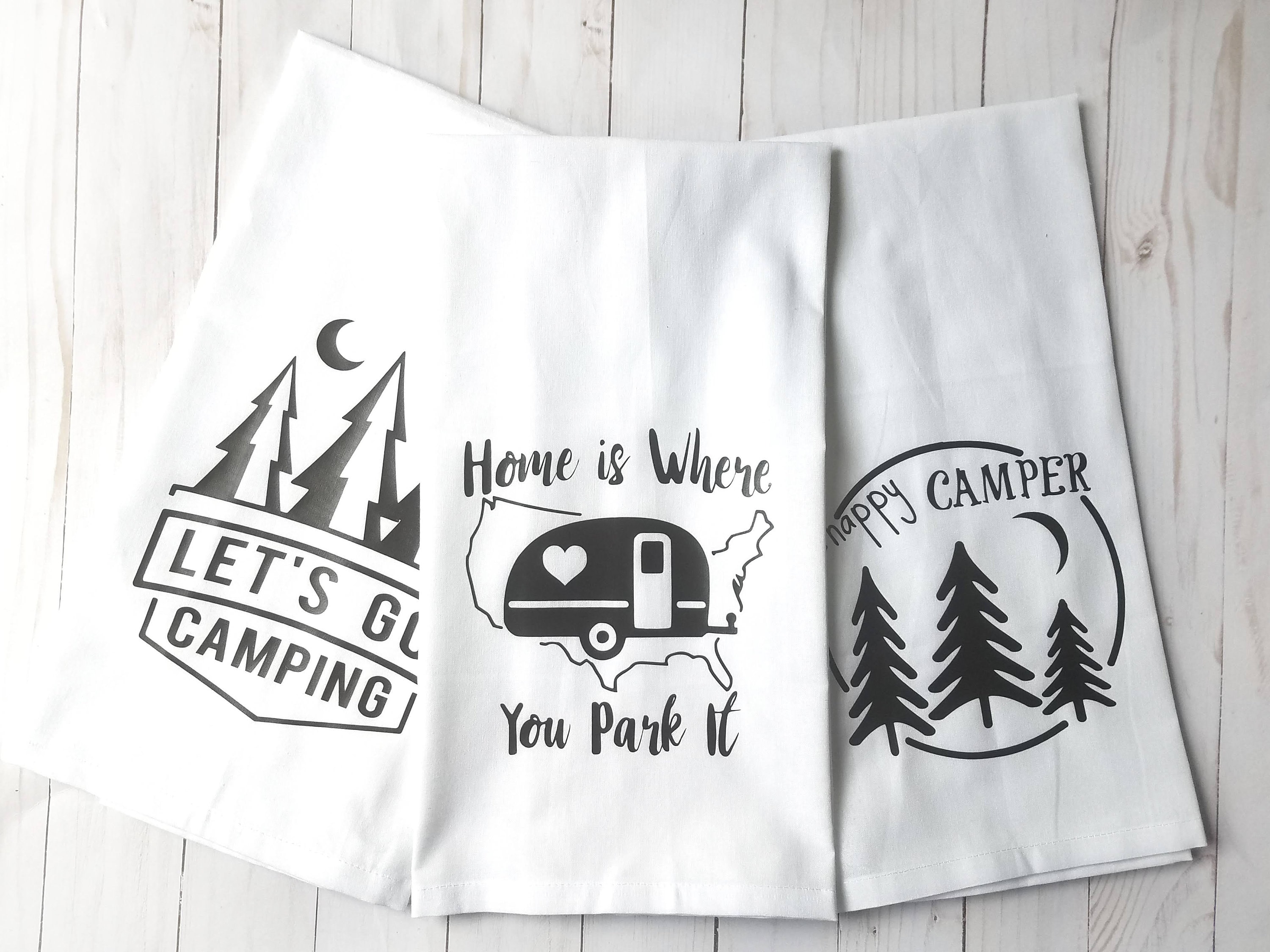 RV Camper Tea Towel Set Camping Kitchen Towel RV Tea Towel Etsy