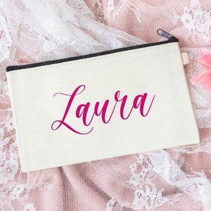 Personalized Makeup Bag, Bridesmaid Gifts, Name Makeup Bag, Bridal Party Gift, Custom Cosmetic Bag, Makeup Bag with Name, Best Friend Gift