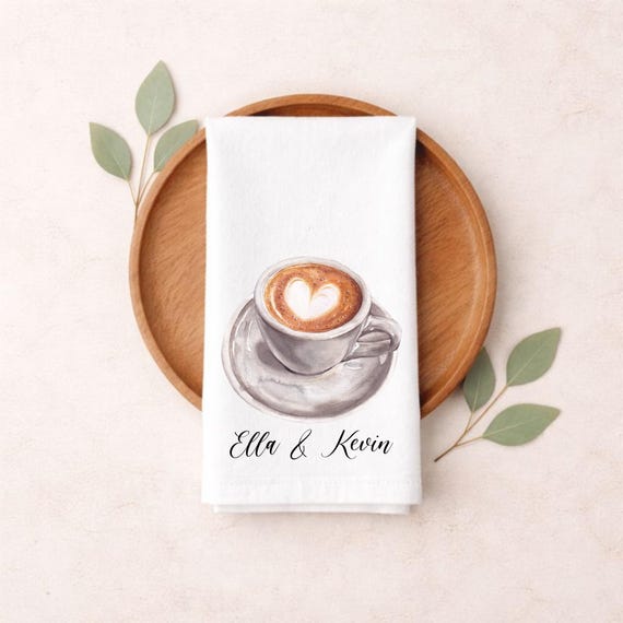 Personalized Coffee Lover Tea Towel, Custom Tea Towel, Coffee-Themed Kitchen Decor, Gift for Coffee Enthusiast, Coffee Kitchen Towel