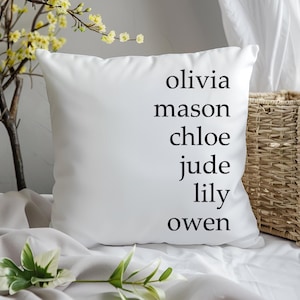 Personalized Kids Name Pillow, Custom Grandma Gift, Mother’s Day Throw Pillow, Grandkids Name Cushion, Gift for Mom