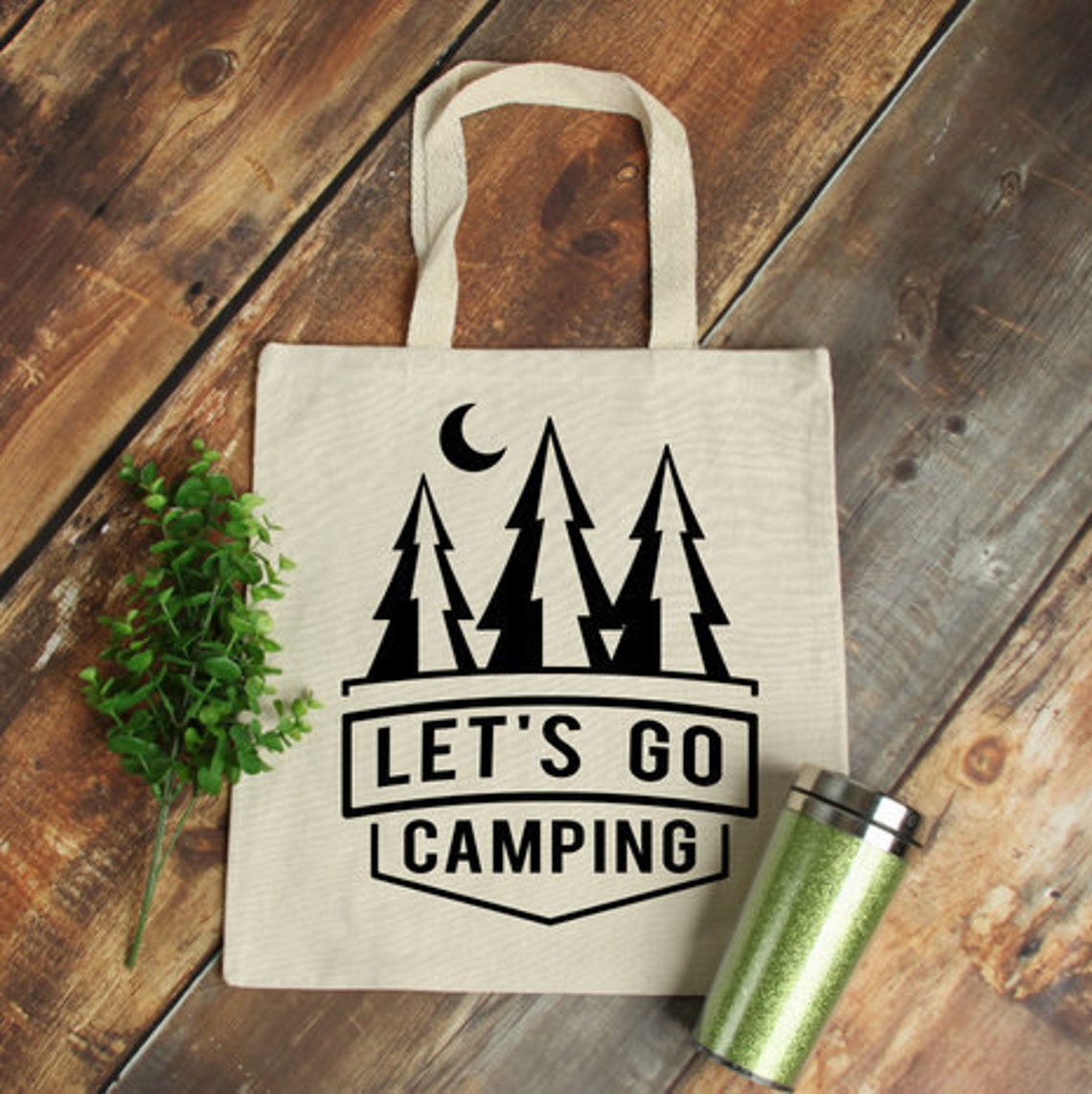 Let's Go Camping Tote Bag Camper Bag Hiking Bag Family Etsy