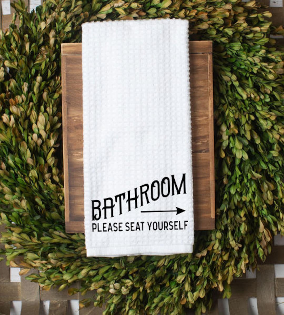 Funny Vintage Style Bathroom Hand Towel, Farmhouse Hand Towel, Guest ...