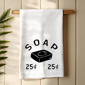 Vintage Style Soap Master Bath Bathroom Hand Towel, Farmhouse Bath Hand Towel, Guest Bathroom, Housewarming Gift Bathroom Decor