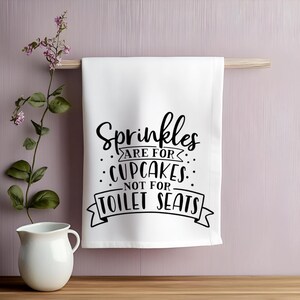 Funny Bathroom Hand Towel: Sprinkles Are For Cupcakes, Guest Towel