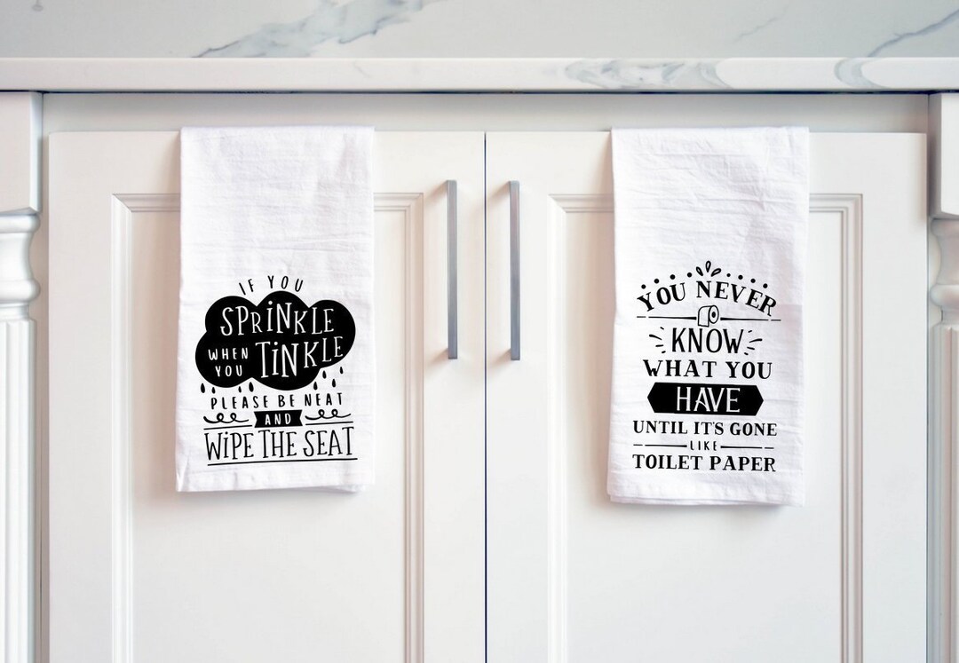Funny Bathroom Hand Towel Gift Set, New Home Owner Gift, Funny Bathroom ...