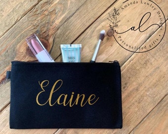 Personalized Bridesmaid Makeup Bag, Maid of Honor Gift, Bridesmaid Gift Ideas, Custom Cosmetic Bag, Bridal Party Gift, Bridesmaid Proposal