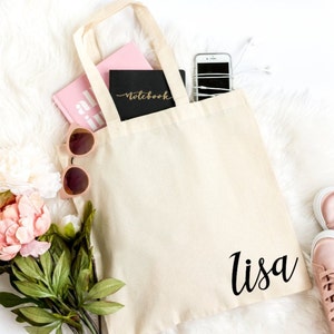 Custom Bridesmaid Tote Bag, Wedding Welcome Tote, Personalized Bridesmaid Tote Bags, Maid of Honor Gift Bag, Customized Bridal Party Gifts
