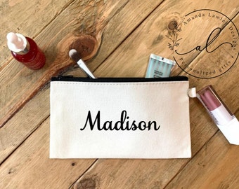 Custom Makeup Bag, Bridesmaid Proposal, Bridesmaid Gift, Personalized Makeup Bag, Gifts for her, Name makeup bag, Cosmetic Bag, Monogram Bag