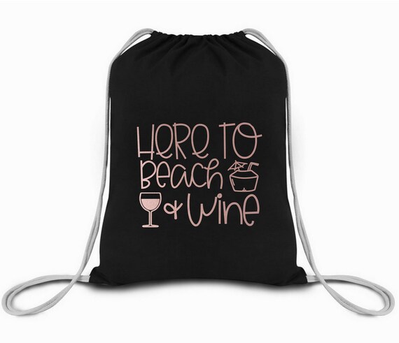 Aquí a la playa y vino despedida de soltera bolsa mochila - Etsy España