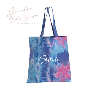 Personalisierte Tie Dye Strandtasche, Kinderstrandtasche, Kinder-Einkaufstasche, personalisierte Badetasche, Pooltasche, Sporttasche, Sommer-Strandtasche