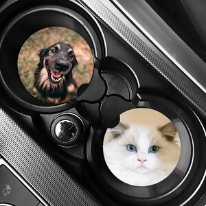 Custom Pet Photo Car Coasters: Personalized Neoprene Car Accessory (Set of 2)
