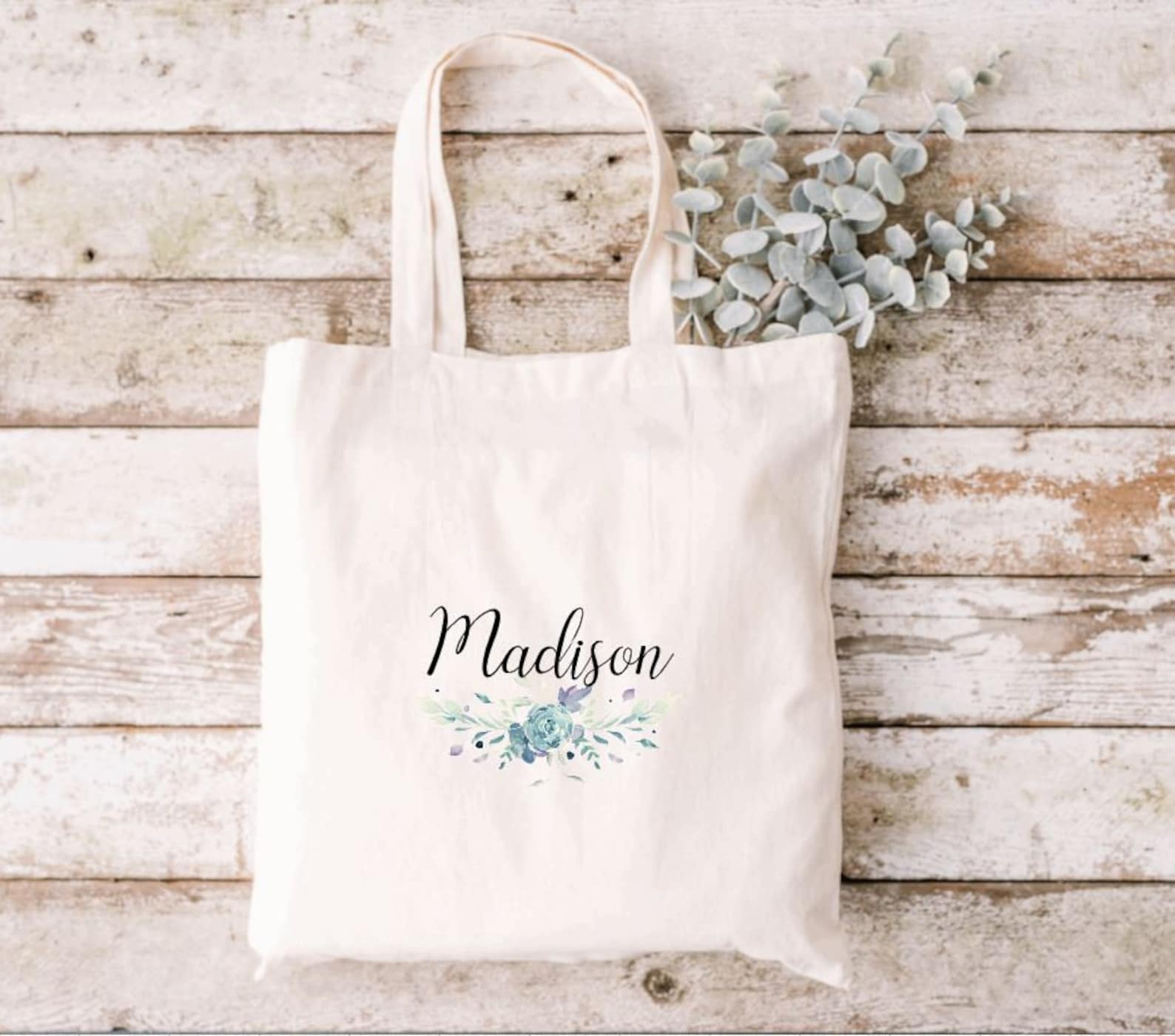 Personalized Floral Bridesmaid Bags Bridesmaid Tote Bags | Etsy
