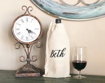 Personalized Bridesmaid Wine Tote, Bachelorette Party Wine Gift Bag, Monogrammed Wine Tote, Bridesmaid Gift, Bridesmaid Proposal