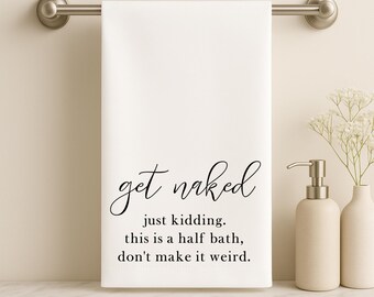 Funny Bathroom Towel - 'What Happens In The Bathroom Stays In The Bathroom' Hand Towel, 27x27 Inch, Humorous Decor