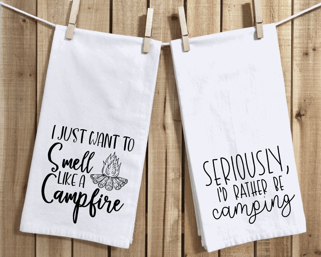 Funny Camping Tea Towel Set Camping Kitchen Towel RV Tea Etsy