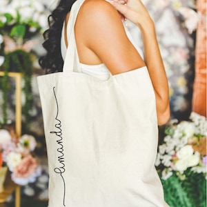 Personalized Bridesmaid Canvas Tote