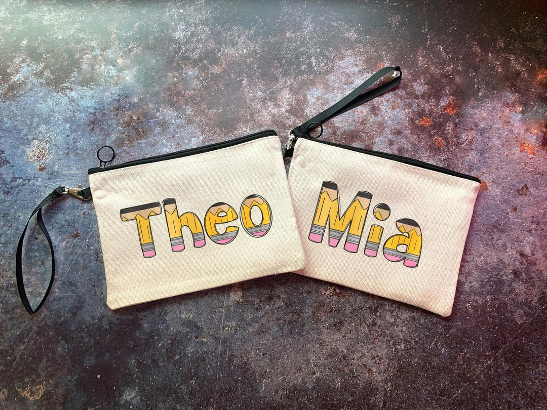 Personalized Canvas Pencil Pouch: Custom Name, Back to School Organizer ...