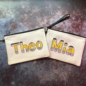 Pochette personnalisée pour enfants - Pochette personnalisée pour l'école, le camp ou des cadeaux - Organiseur de fournitures pour la rentrée scolaire - Trousse avec nom
