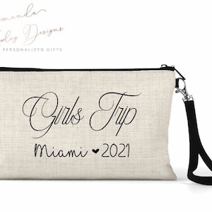 Personalized Girls Trip Cosmetic Bag, Girls Weekend Makeup Bag, Toiletry Bag, Makeup bag, Personalized Bag, Girls Trip Bag, Girls Trip Gift