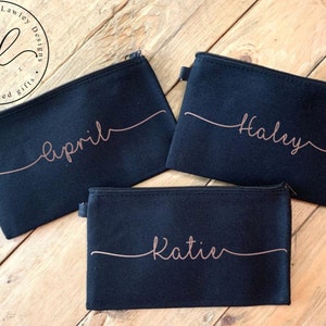Bolsa de maquillaje para dama de honor, Regalos personalizados para dama de honor, Regalo de fiesta nupcial, Propuesta de dama de honor, Bolsa de cosméticos nupcial, Bolsa de monograma personalizada