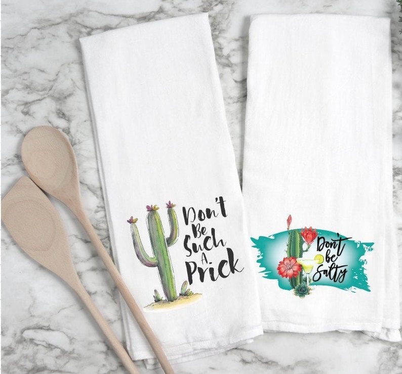 Funny Kitchen Tea Towel Set Funny Kitchen Tea Towels Etsy