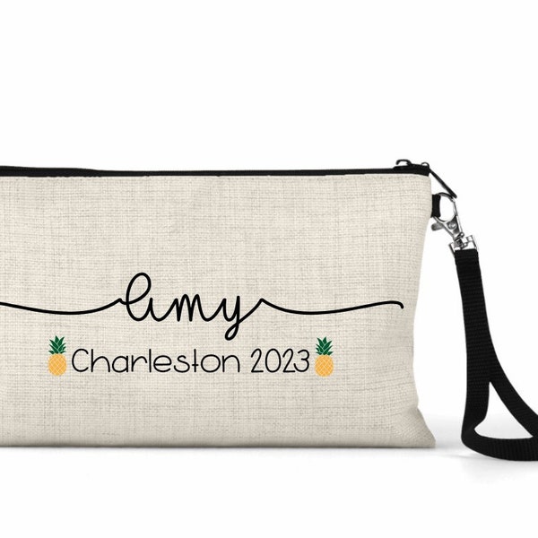 Personalized Girls Beach Trip Makeup Bag, Girls Weekend Makeup Bag, Cosmetic Bag, Personalized Cosmetic Bag, Girls Trip Bag, Girls Trip Gift