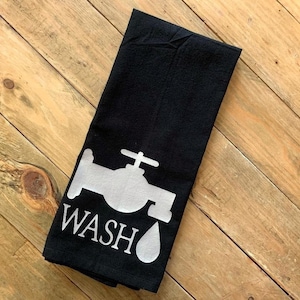 Wash Antique Faucet Bathroom Towel, Farmhouse Bathroom Hand Towel, Guest Bathroom, Housewarming Gift, Funny Bathroom, Bathroom Decor