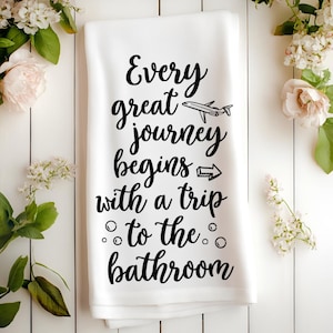 Funny Bathroom Hand Towel, Funny Guest Towel, Guest Bathroom, Housewarming Gift, Funny Bathroom, Bathroom Decor, Farmhouse Bathroom