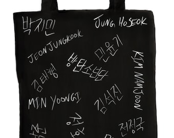 Handmade BTS 방탄소년단 English and Korean Script Hangeul Names