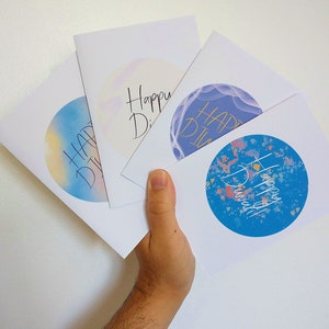 Set van 4 personaliseerbare Happy Diwali-kaarten