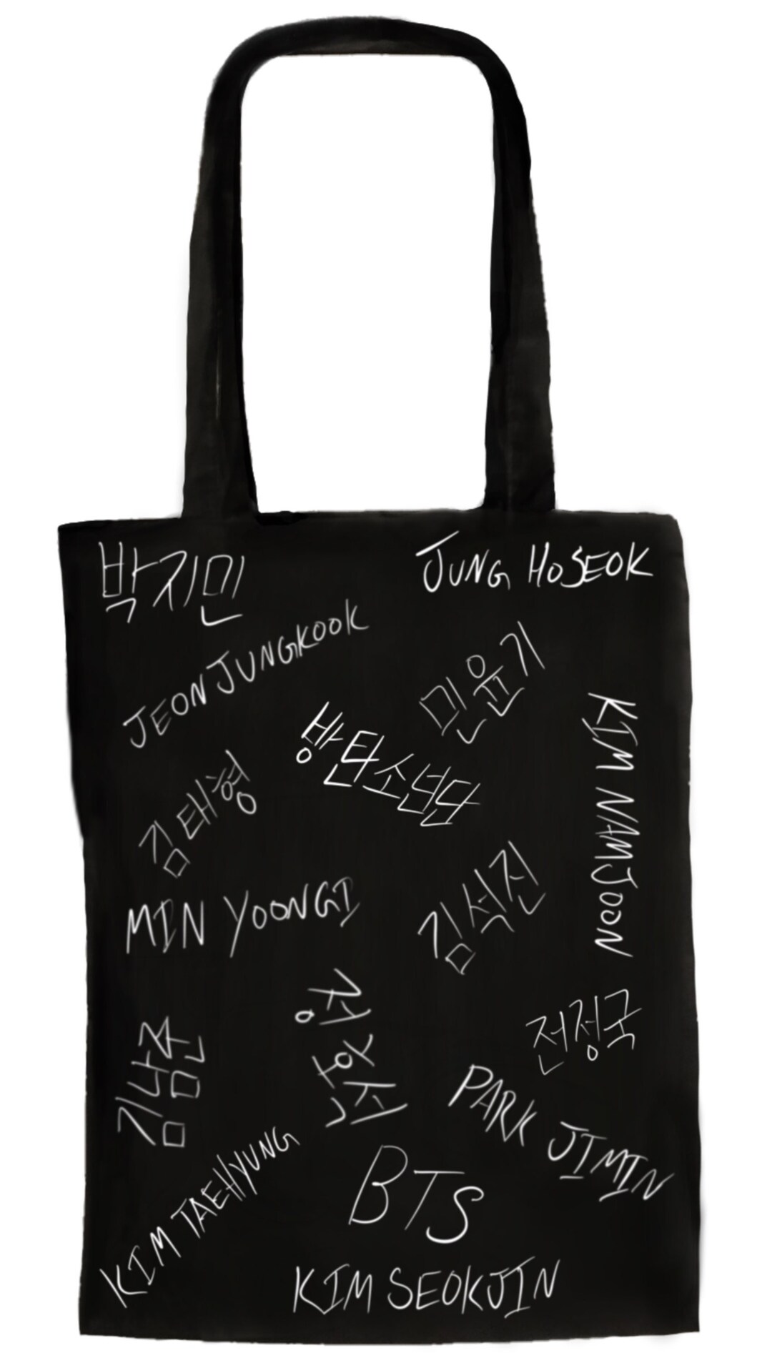 Handmade BTS 방탄소년단 English and Korean Script Hangeul Names
