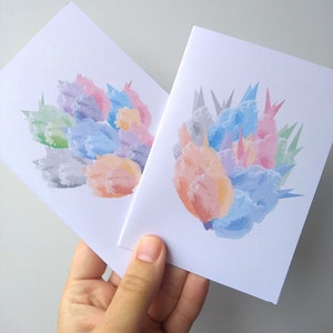 Paquete de tarjetas florales estilo acuarela de 4