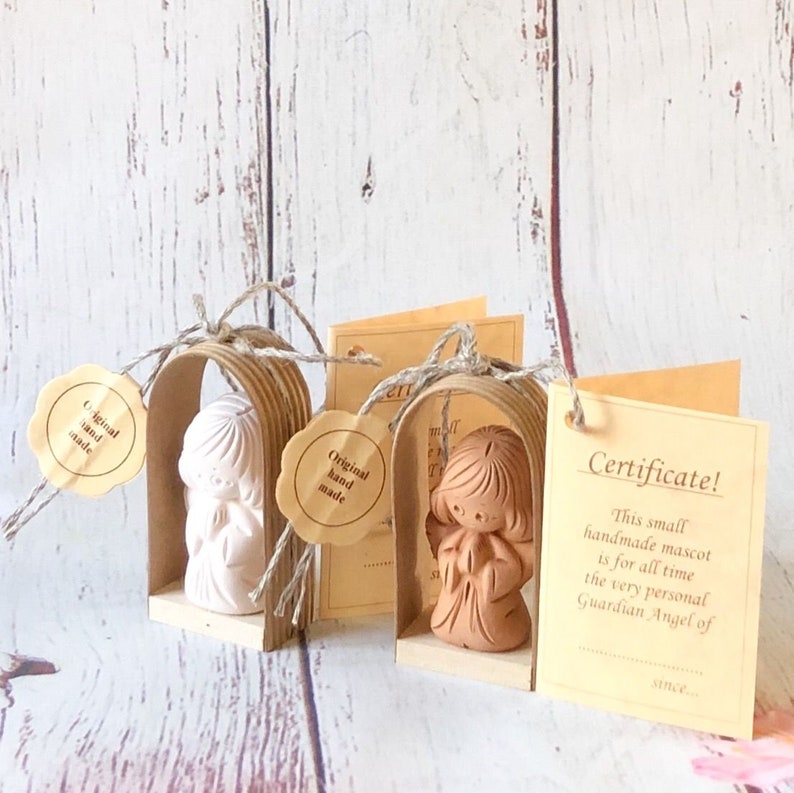 Guardian Angel Christening Baptism Gifts/ceramic Clay Angel/handmade Angels Presents/baby