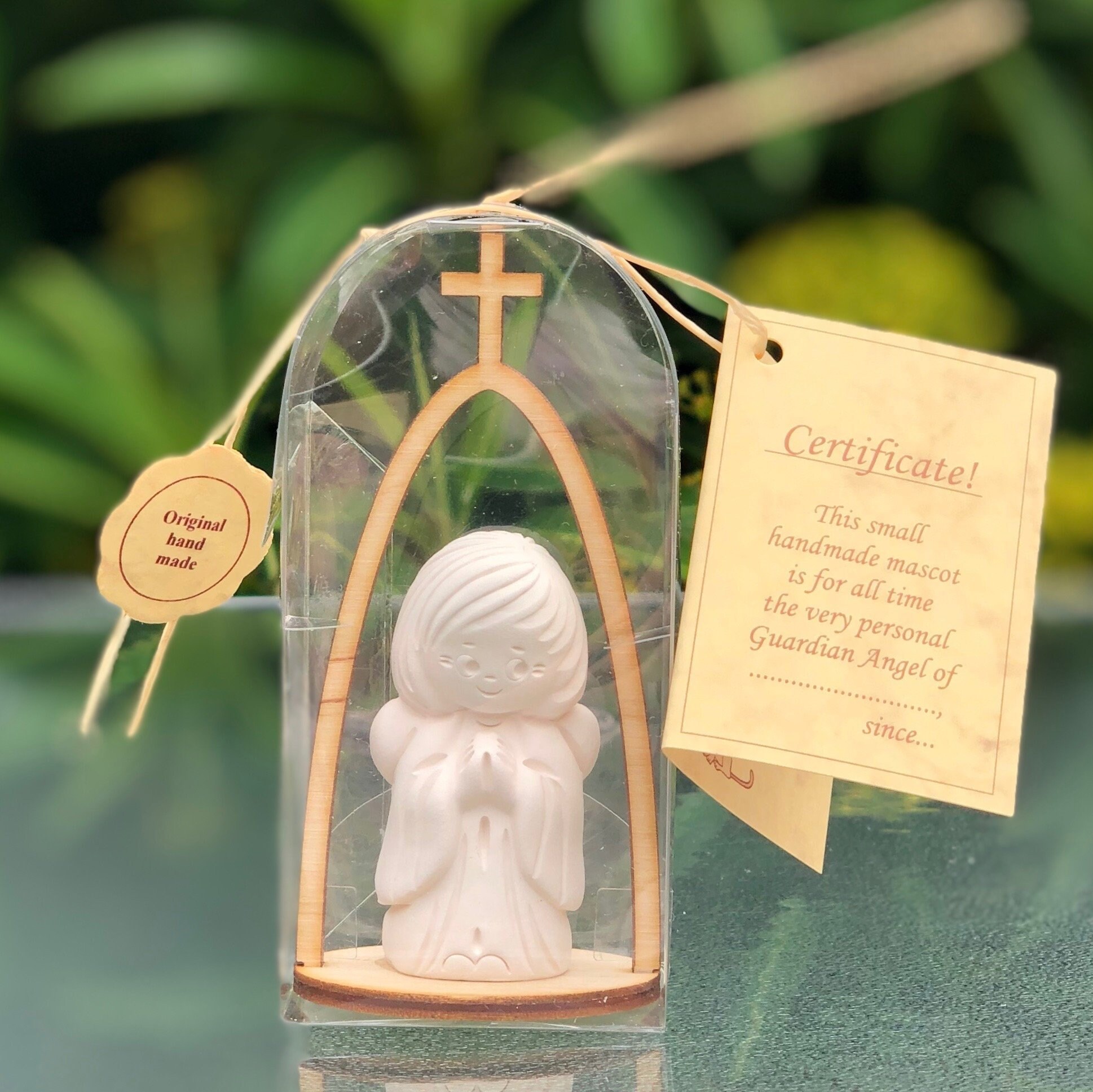 Guardian Angel Baptism Keychain Gift Name Lucky Charm