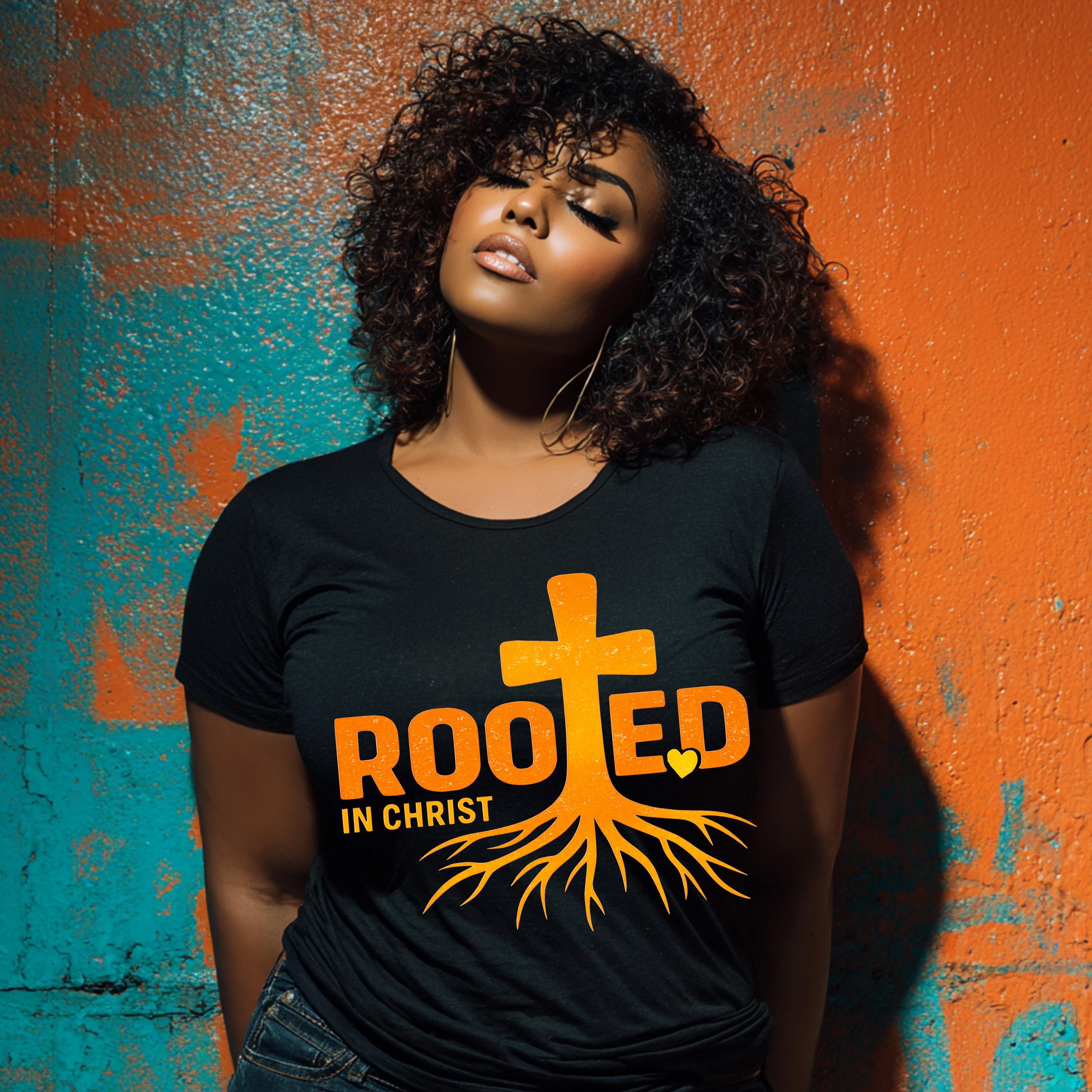 Rooted in Christ PNG, Christian Cross Roots Design, Faith Shirt Graphic ...