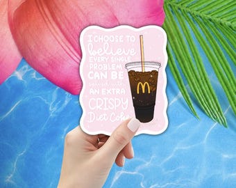 Crispy Diet Coke Sticker | Matte + Holographic Sticker | Funny Soda Sticker | Waterproof Laptop Sticker | Diet Coke Lover Gift