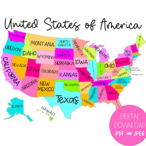 United States Map Digital Download