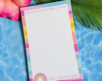 Hold On Let Me Write This Down Notepad | Funny Notepad | Rainbow Notepad | Teacher Notepad | Cute Desk Notepad