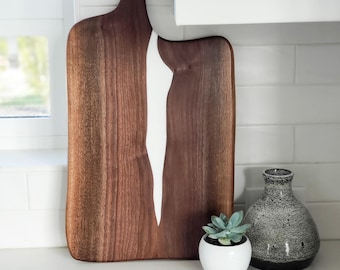 Custom Solid Walnut and Resin River Charcuterie Board / Serving Board / Cheese Board