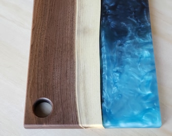 Custom Solid Walnut and Resin Serving Board / Charcuterie Board / Cheese Board