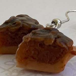 Pecan pie handmade dangle earrings
