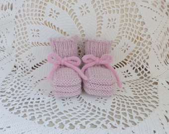 Knitted Pink Baby Shoes