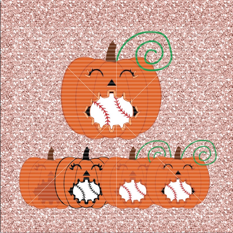 Download Pumpkin with Baseball SVG | Etsy