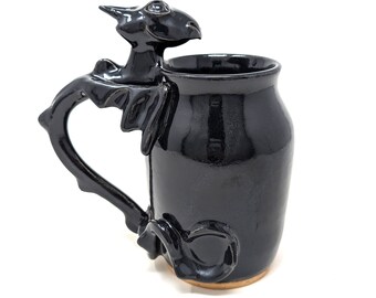 Dragon Ceramic Coffee Mug - Black