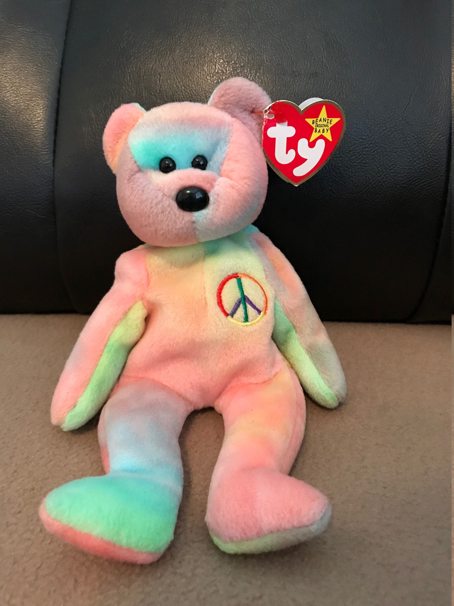 Retired Peace 1996 Ty Beanie Baby Original Mint Etsy