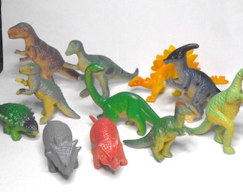 11x Assorted Colorful Miniature Mini Dinosaur Toys - Retro, 1980s, Xmas Gift d3