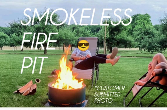Smokeless Fire Pit, Wood Burning Outdoor Fire Pit, Portable Steel Fire Pit, Handmade in USA