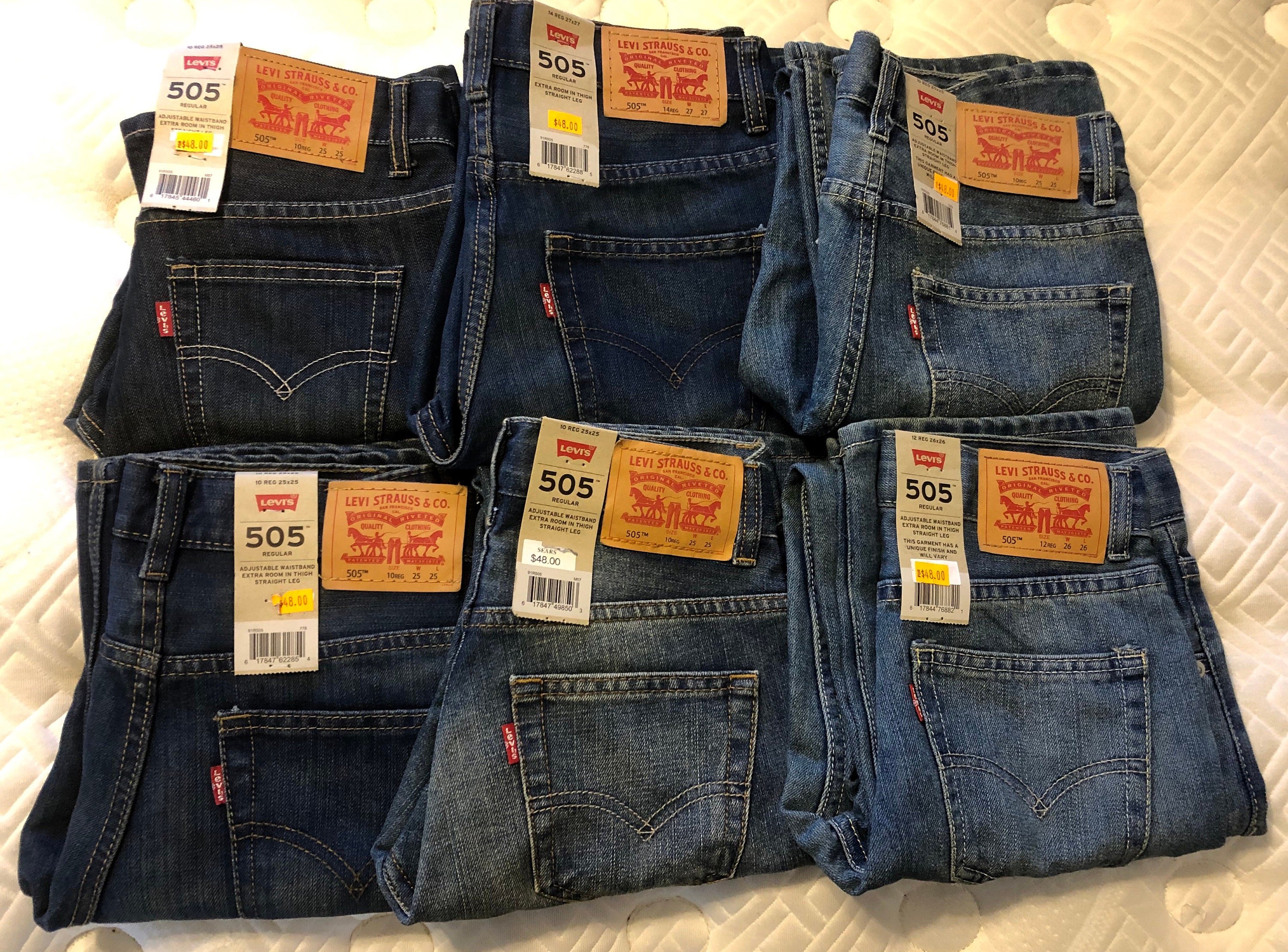 NEW 505 LEVIS 10/12/14 Regular Straight 