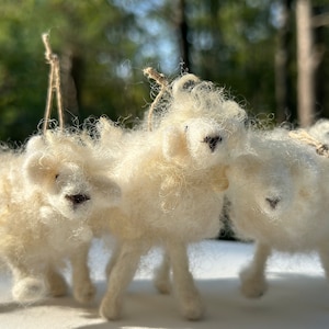 Needle Felted Wool Sheep ornament